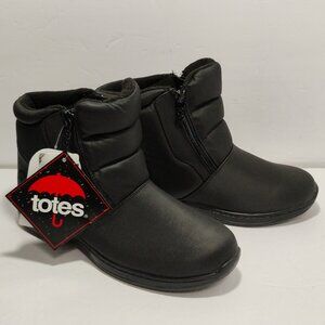 Totes Double Zip Waterproof Boots Women’s Size 9 M Black Winter Snow Rain